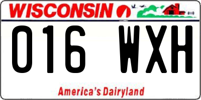 WI license plate 016WXH