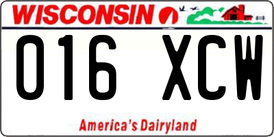 WI license plate 016XCW