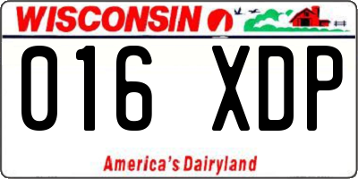 WI license plate 016XDP