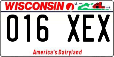 WI license plate 016XEX