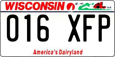 WI license plate 016XFP