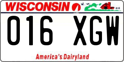 WI license plate 016XGW