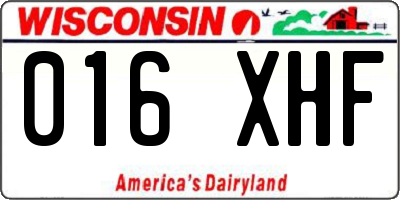 WI license plate 016XHF