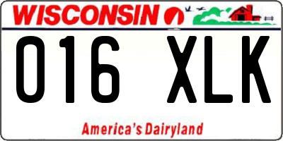 WI license plate 016XLK