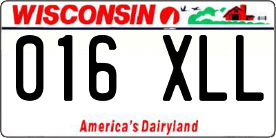 WI license plate 016XLL
