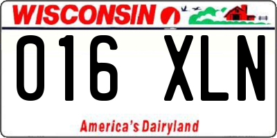 WI license plate 016XLN