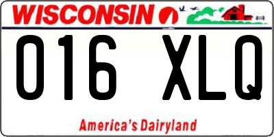WI license plate 016XLQ