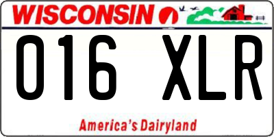 WI license plate 016XLR