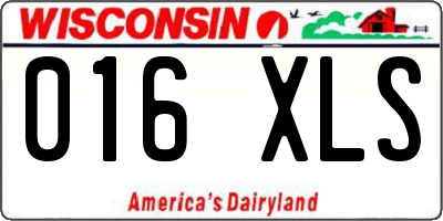 WI license plate 016XLS