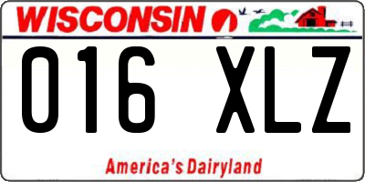 WI license plate 016XLZ