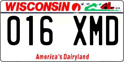 WI license plate 016XMD