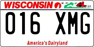 WI license plate 016XMG