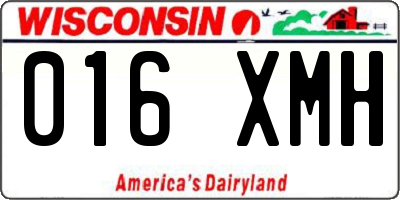 WI license plate 016XMH