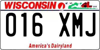 WI license plate 016XMJ