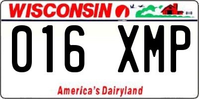 WI license plate 016XMP