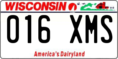 WI license plate 016XMS