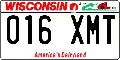 WI license plate 016XMT