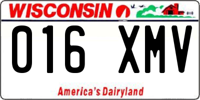 WI license plate 016XMV