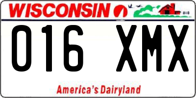 WI license plate 016XMX