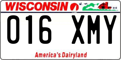 WI license plate 016XMY