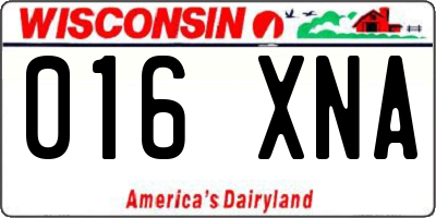 WI license plate 016XNA