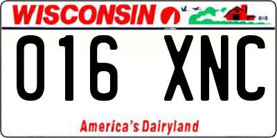 WI license plate 016XNC