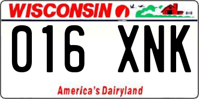 WI license plate 016XNK