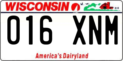 WI license plate 016XNM