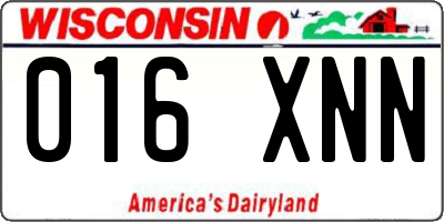 WI license plate 016XNN