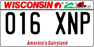 WI license plate 016XNP