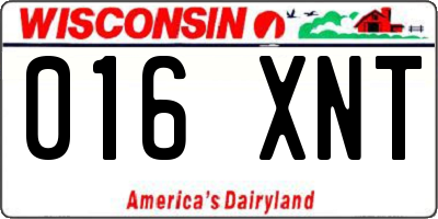WI license plate 016XNT