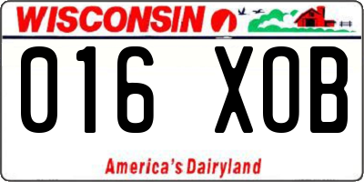 WI license plate 016XOB