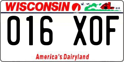 WI license plate 016XOF