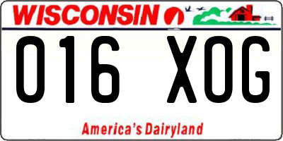 WI license plate 016XOG