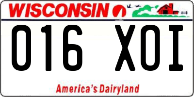 WI license plate 016XOI