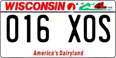 WI license plate 016XOS