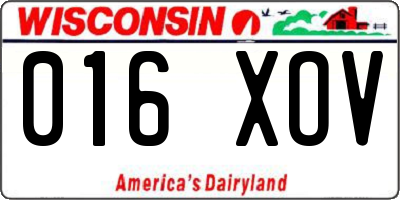 WI license plate 016XOV