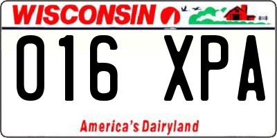 WI license plate 016XPA