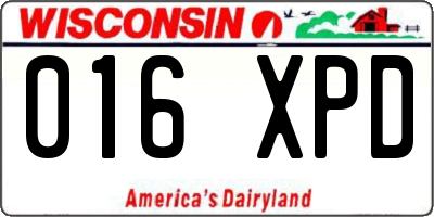 WI license plate 016XPD