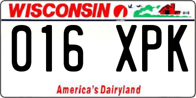 WI license plate 016XPK