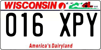 WI license plate 016XPY