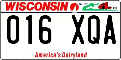 WI license plate 016XQA