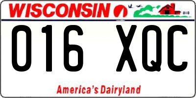 WI license plate 016XQC