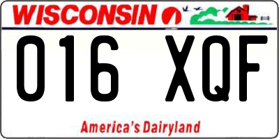 WI license plate 016XQF