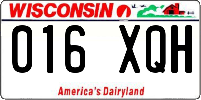 WI license plate 016XQH