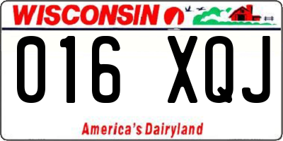WI license plate 016XQJ