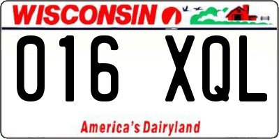 WI license plate 016XQL