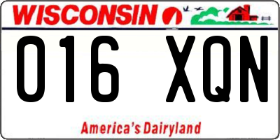 WI license plate 016XQN