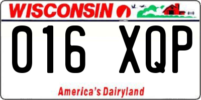 WI license plate 016XQP