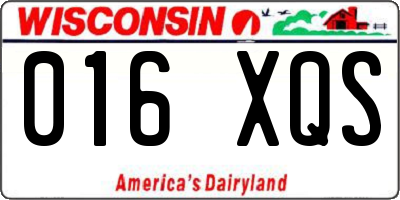 WI license plate 016XQS